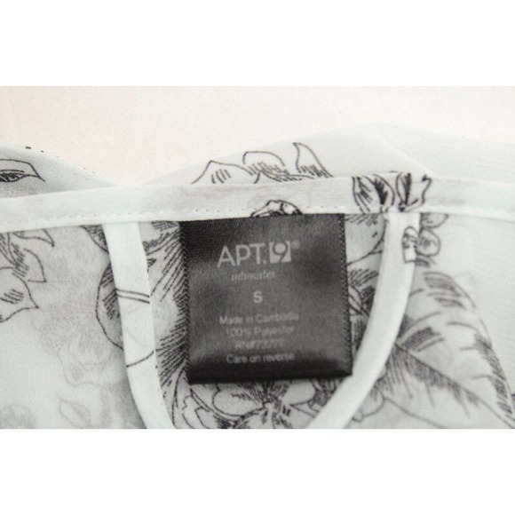 Vintage Apt 9 Wrap Robe Semi Sheer Peignoir Small Blue Floral Toile - Picture 7 of 8